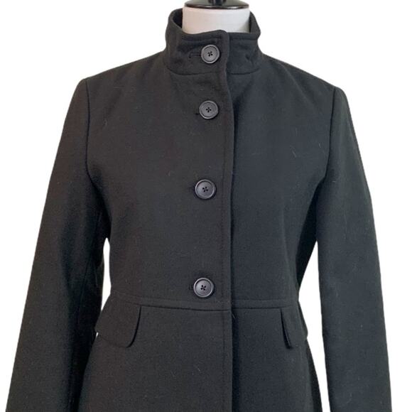 Old Navy Black High Neck Peplum Pea Coat Winter Jacket Women's Size Small - Picture 6 of 12